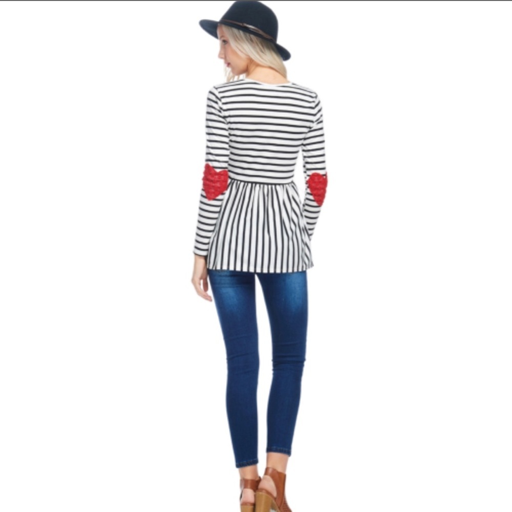 Veveret bandit striped tunic hearts on sleeve size Small - Picture 5 of 5